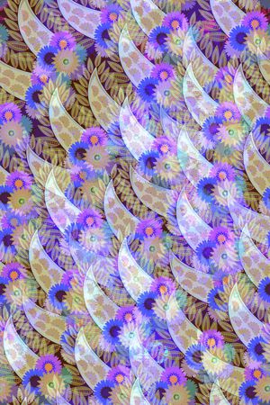 花卉组合印花华亿平台图片