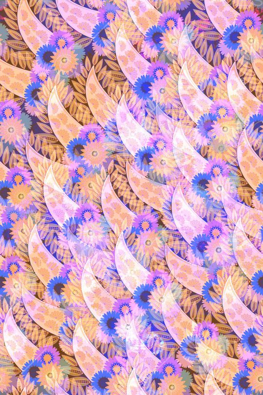 花卉组合印花华亿平台图片