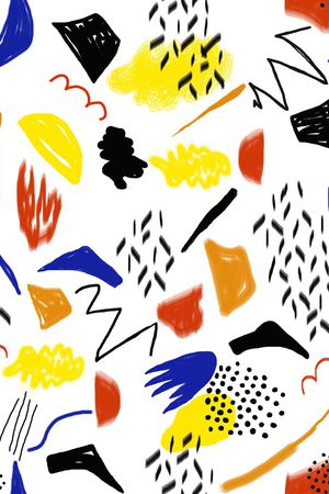 手绘不规则几何印花华亿平台图片