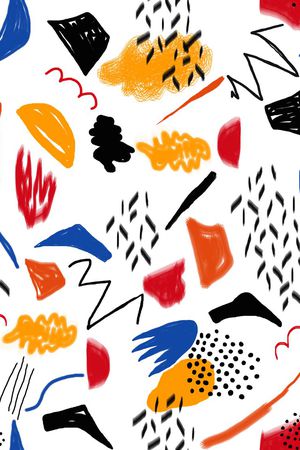 手绘不规则几何印花华亿平台图片