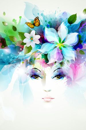 美女头印花华亿平台图片