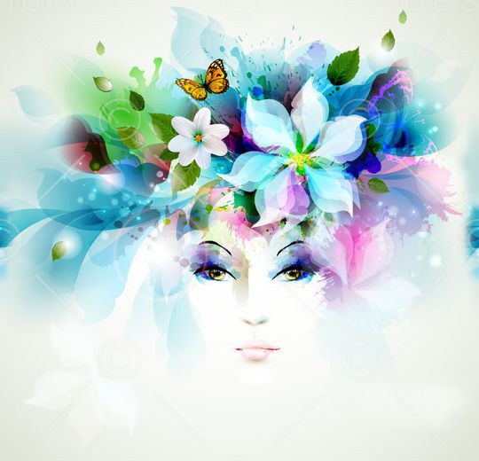 美女头印花华亿平台图片