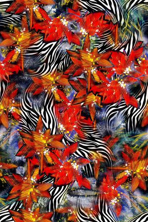 动物动感抽象印花华亿平台图片