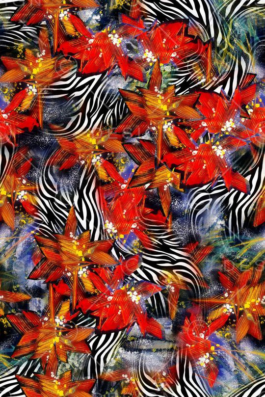 动物动感抽象印花华亿平台图片