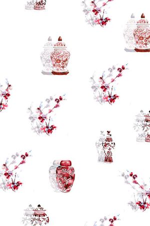 青花瓷印花华亿平台图片