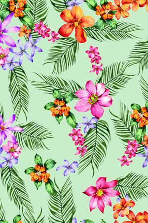 手绘线条花卉渐变华亿平台印花华亿平台图片