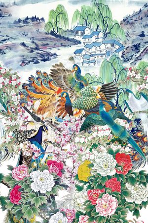 中国风印花华亿平台图片