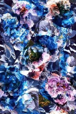 抽象写意花卉印花华亿平台图片