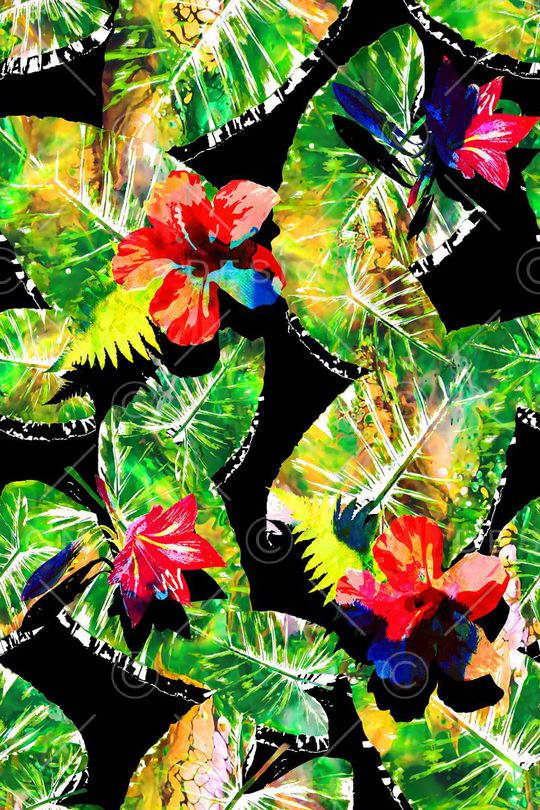 抽象几何清爽梦幻艺术平底立体手绘满版最新高清数码蕾丝民族中国风绣花珠宝肌理时尚潮

流大牌复古欧美风热带风情印花华亿平台图片