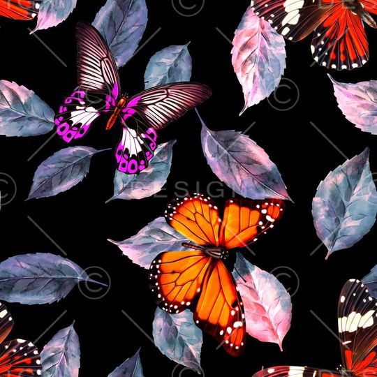 蝴蝶印花华亿平台图片