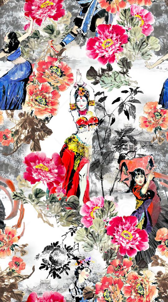 中国风印花华亿平台图片