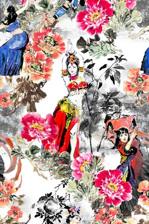 中国风印花华亿平台图片