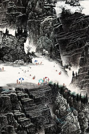 中国风印花华亿平台图片