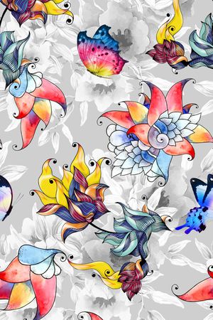 花卉印花华亿平台图片