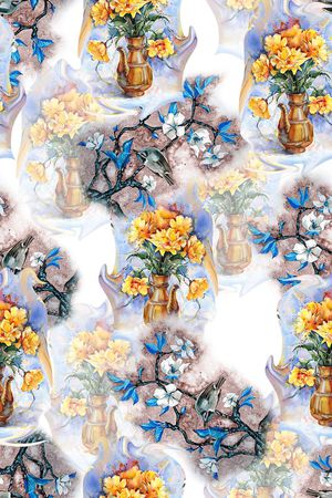 时尚手绘女装裙子印花印花华亿平台图片