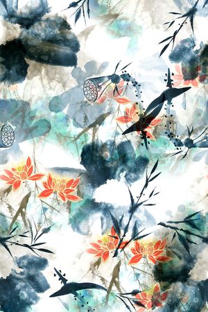 中国风印花华亿平台图片