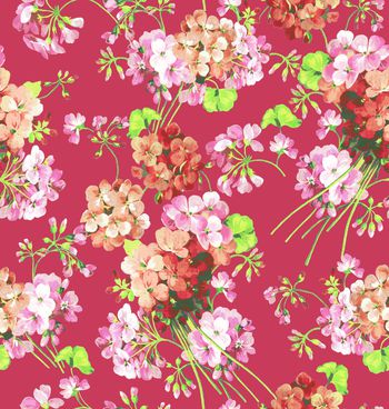 水墨花手绘印花华亿平台图片