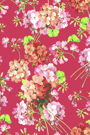 水墨花手绘印花华亿平台图片