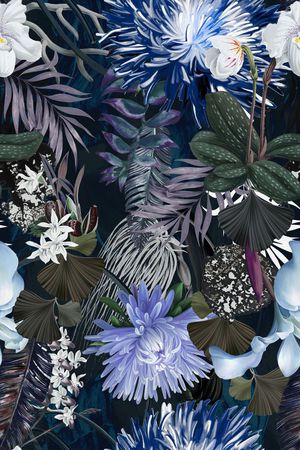 手绘植物绘本印花华亿平台图片