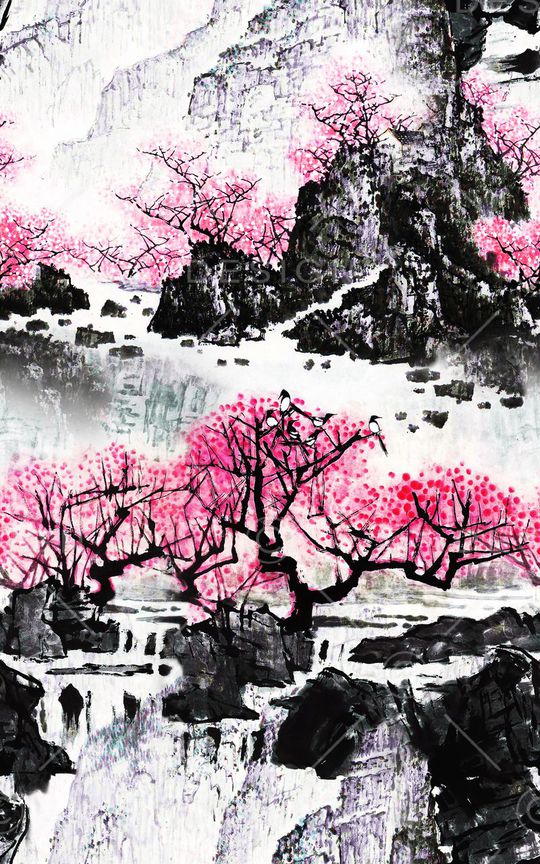 中国风印花华亿平台图片