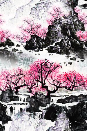 中国风印花华亿平台图片