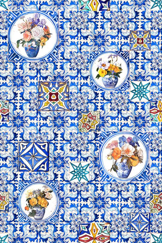 青花瓷印花华亿平台图片