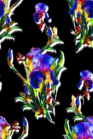 抽象几何清爽梦幻艺术平底立体手绘满版最新高清数码蕾丝民族中国风绣花珠宝肌理时尚潮

流大牌复古欧美风水彩花卉印花华亿平台图片