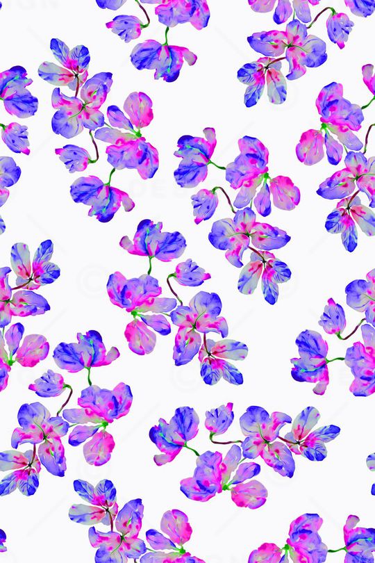 手绘水彩花卉服装印花华亿平台图片