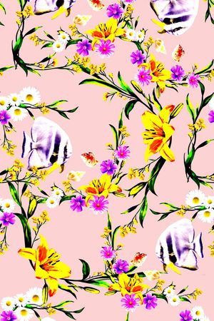 百合花印花华亿平台图片