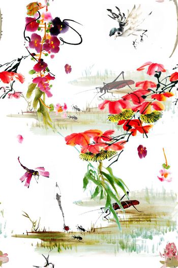 荷花印花华亿平台图片