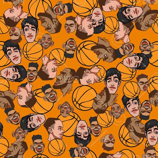 篮球明星人像印花华亿平台图片