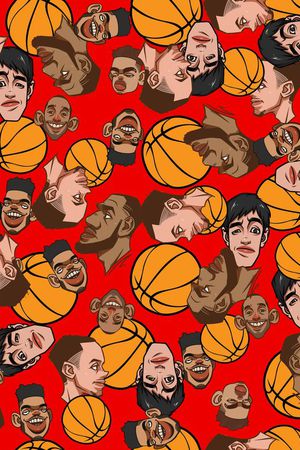 篮球明星人像印花华亿平台图片