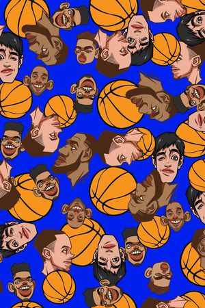 篮球明星人像印花华亿平台图片