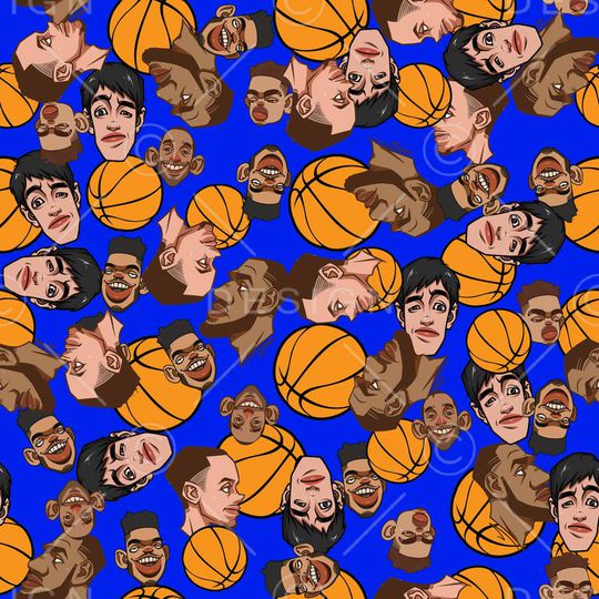 篮球明星人像印花华亿平台图片