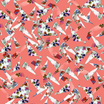 613614-几何切片花朵橙