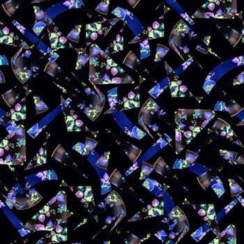 613615-几何切片花朵黑