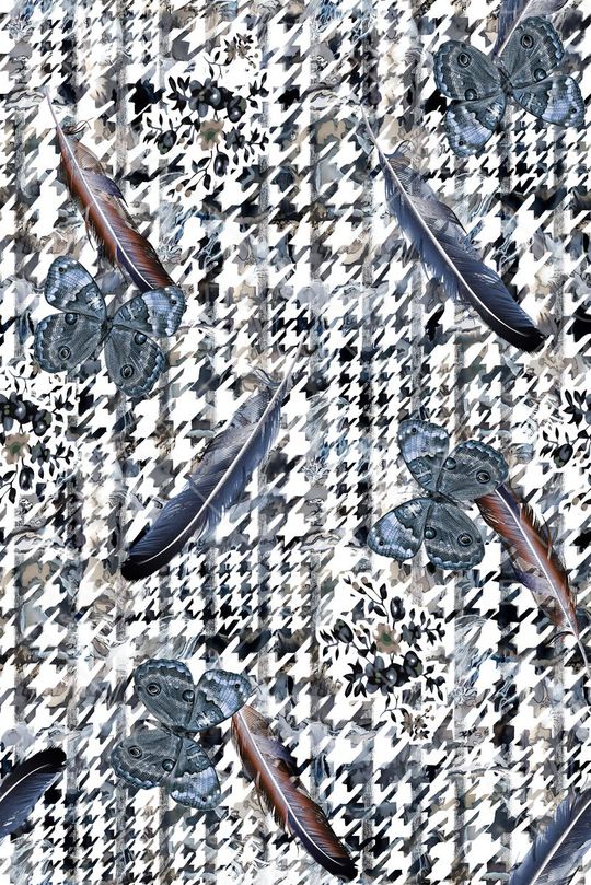 羽毛印花华亿平台图片