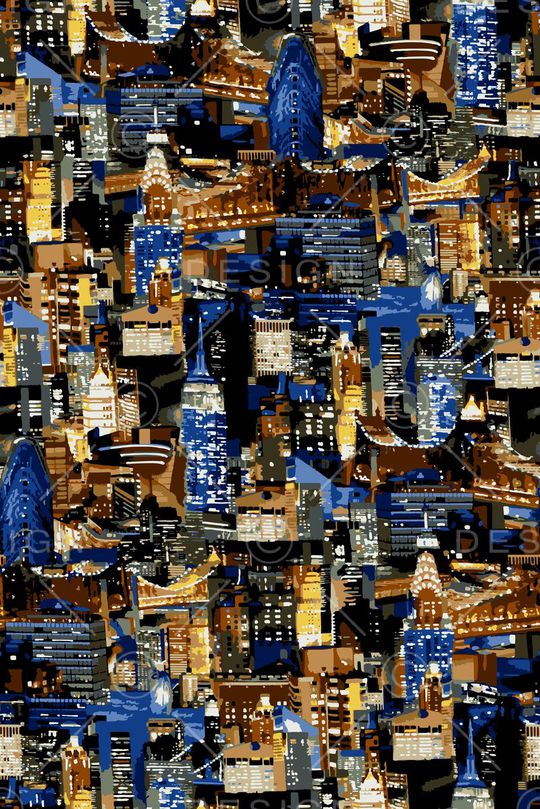 城市霓虹印花华亿平台图片