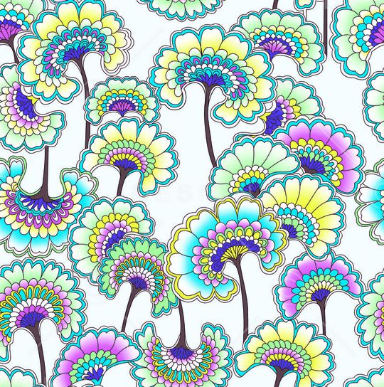 梦幻花卉印花华亿平台图片