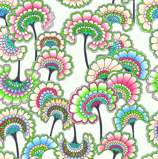 梦幻花卉印花华亿平台图片