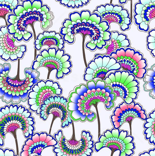 梦幻花卉印花华亿平台图片