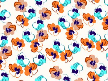 613774-三色大花 杏色