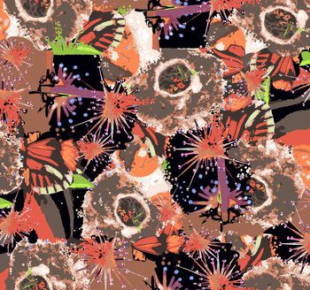 工笔画印花华亿平台图片