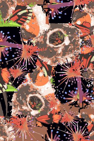 工笔画印花华亿平台图片