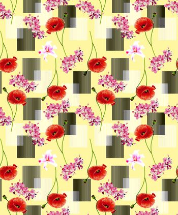 613893-几何花卉条形码华亿平台(HS)