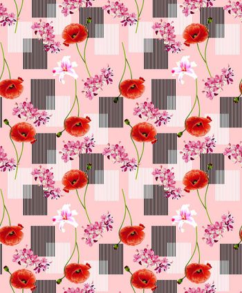 613895-几何花卉条形码华亿平台