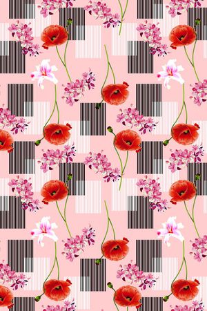 花卉印花华亿平台图片