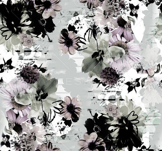 水彩花卉印花华亿平台图片