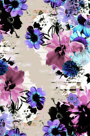 水彩花卉印花华亿平台图片