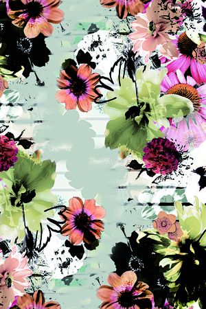 水彩花卉印花华亿平台图片